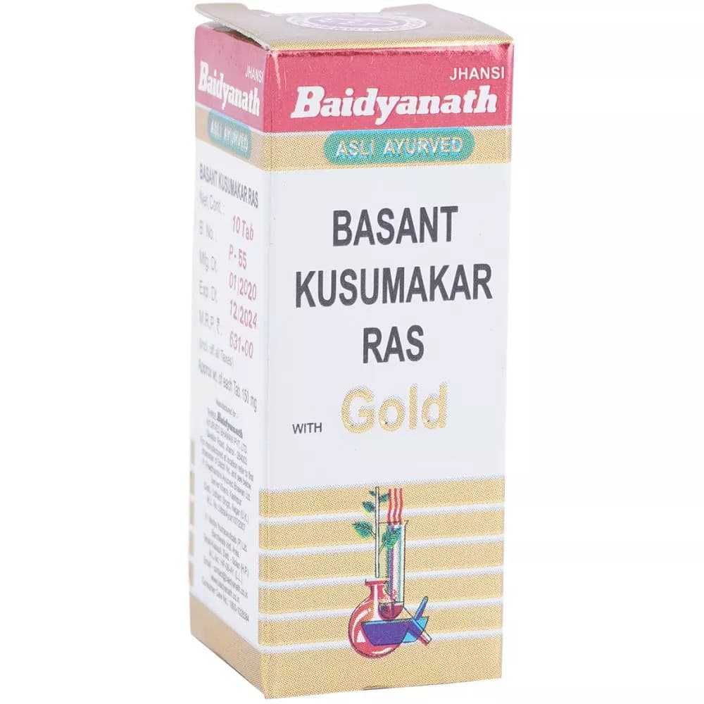 Baidyanath Basant Kusumakar Ras Swarna Moti Yukta (10tab) - Buy now on Snapshophub Baidyanath Basant Kusumakar Ras Swarna Moti Yukta (10tab) product image